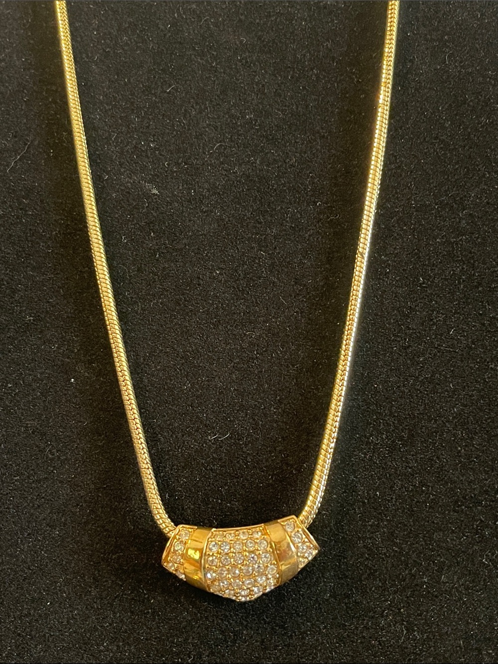 Roman Gold Crystal Accent Pendant Necklace